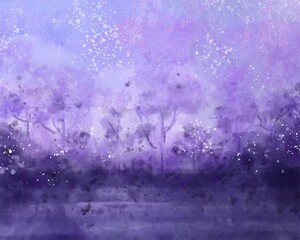 Purple lake art landscape painting style