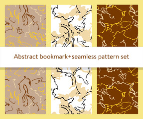 Abstract bookmark and seamless pattern set.