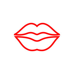 Lips vector icon. kiss illustration sign.  woman symbol. love logo.