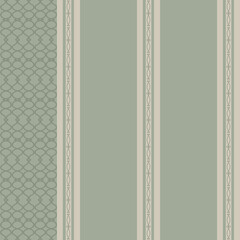 Striped blue green vintage victorian retro style wallpaper with ornament