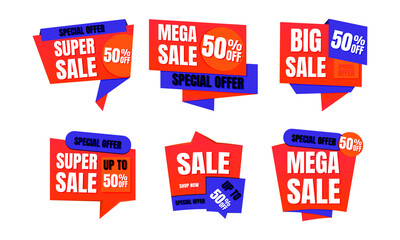 Abstract sales banner and label set.