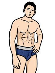 Fototapeta premium cute man cartoon on white background