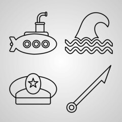 Sailor Symbol Collection On White background Sailor Outline Icons