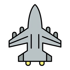 Vector Jet Filled Outline Icon Design