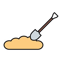 Vector Digging Filled Outline Icon Design