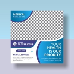Medical healthcare social media post instagram marketing & web banner design