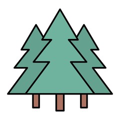 Vector Forest Filled Outline Icon Design