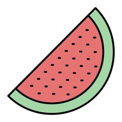 Vector Watermelon Filled Outline Icon Design