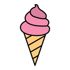 Vector Ice Cream Filled Outline Icon Design