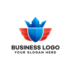 Obraz premium Royal Shield Gradient Colorful Logo Design