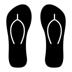 Vector Slippers Glyph Icon Design