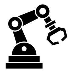 Vector Robotic Arm Glyph Icon Design