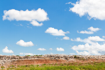 Large pile of waste waiting to be sorted.