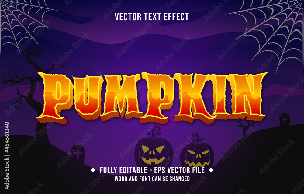 Wall mural editable text effect scary halloween event theme style for digital and print media template