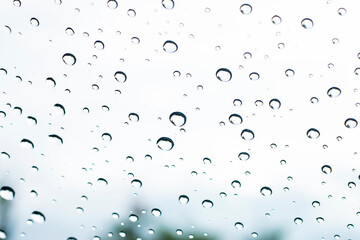 water droplets on car windshield.
