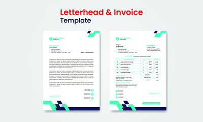 Corporate business branding identity stationary design letterhead and invoice template design
