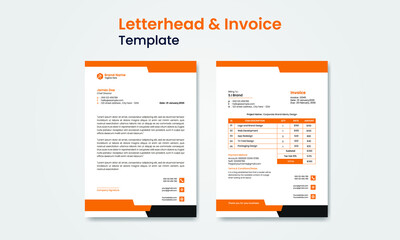 Corporate business branding identity stationary design letterhead and invoice template design
