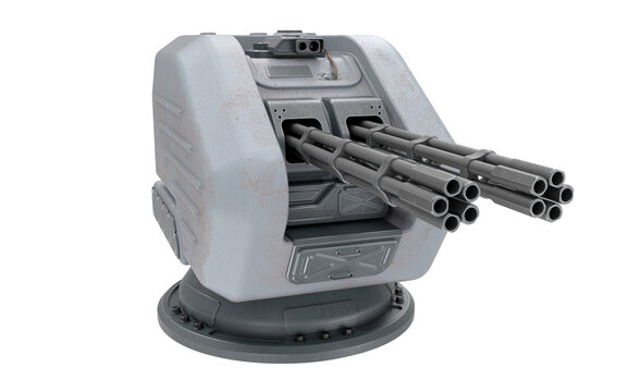 3D render automatic machine gun turret (ship armament)