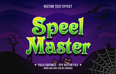 Editable text effect scary halloween event theme style for digital and print media template