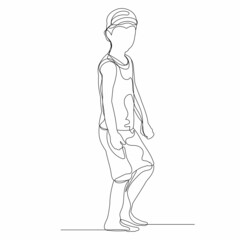 vector, isolated child line drawing, sketch