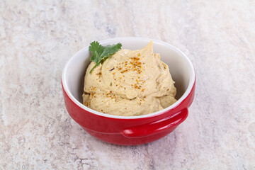 Traditional Jewish Hummus with olive oil