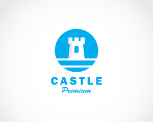 castle logo creative emblem brand design vector