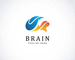 brain logo creative color modern power brain smart design concept