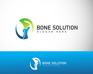 bone care logo creative health nature leave clinic solution design concept