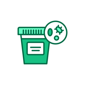 green sample container with microbes clip art preview