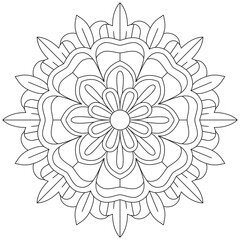 Leaf Flower Petal Coloring Mandala Art Simple Graphic Shape Vector Floral Oriental Outline Vintage Decorative Elements Pattern Illustration Islam Arabic Indian Turkish Mystic Religion Morals Lotus
