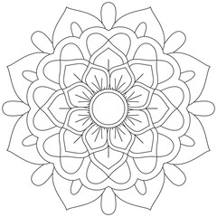 Leaf Flower Petal Coloring Mandala Art Simple Graphic Shape Vector Floral Oriental Outline Vintage Decorative Elements Pattern Illustration Islam Arabic Indian Turkish Mystic Religion Morals Lotus
