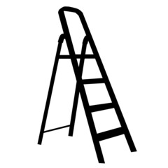 Ladder icon on white background. Metal Step Ladder sign. Stairway symbol. flat style.