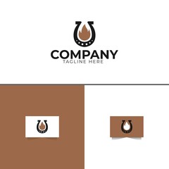 Horse Fire Logo Design Template