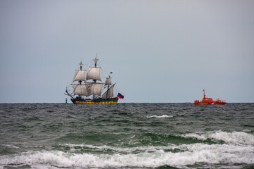 Tall ship at the Hanse Sail in Warnemünde 