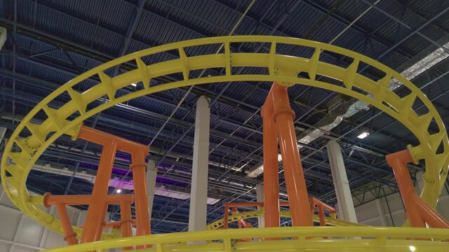 Roller coaster amusement park rails attraction
