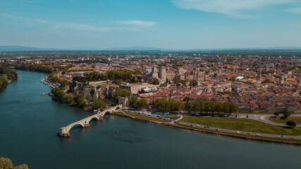 Fototapeta na wymiar Aerial view of Avignon Cathedral. Avignon, Provence, France