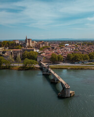 Aerial view of Avignon Cathedral. Avignon, Provence, France