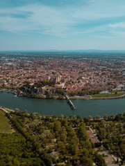 Aerial view of Avignon Cathedral. Avignon, Provence, France