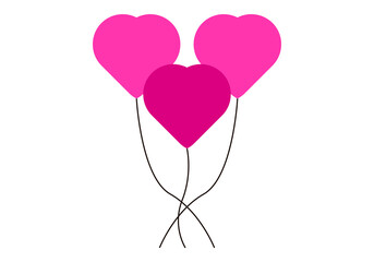 Plakat Icono de globos en forma de corazón.