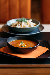 Served soup from vegetables
