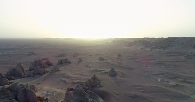 Yardang in desert,4K