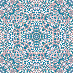 Delicate openwork geometric floral seamless pattern