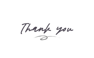 Thank You hand drawn lettering. Handwritten inscription. Thanks card. Vector illustration.