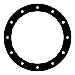 Rubber gasket with holes Grommet seal Leakage o-ring Reten icon black color vector illustration flat style image
