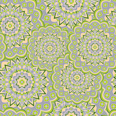 Persian medallion flower seamless ornament design.