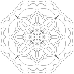 Leaf Flower Petal Coloring Mandala Art Simple Graphic Shape Vector Floral Oriental Outline Vintage Decorative Elements Pattern Illustration Islam Arabic Indian Turkish Mystic Religion Morals Lotus
