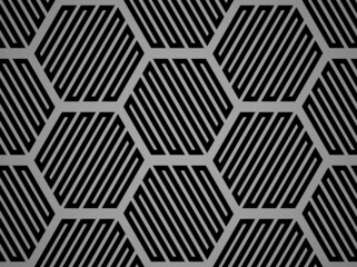 Abstract geometric pattern with stripes, lines. Seamless vector background. Black and gray ornament. Simple lattice graphic design