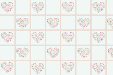 seamless pattern with hearts, background in hearts