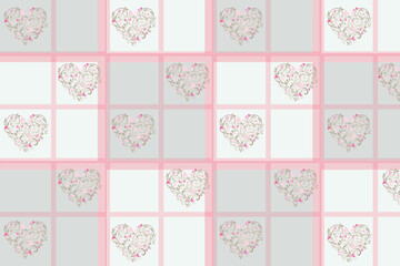 seamless pattern with hearts, background in hearts