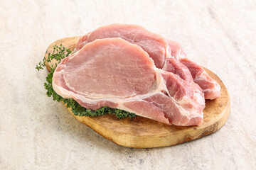 Raw pork loin for coocking